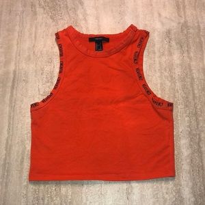 Women’s Orange Sleeveless Crop Top